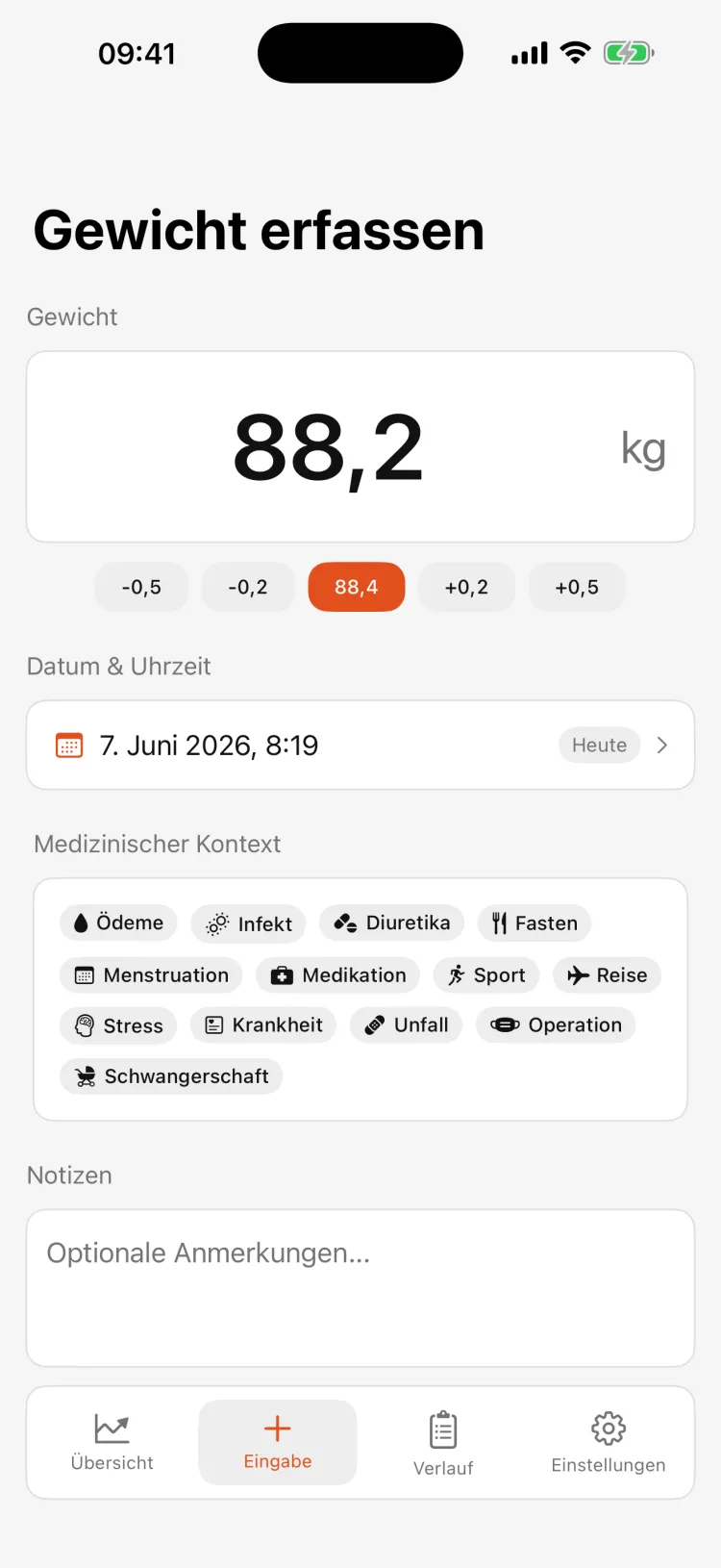 Gewicht erfassen mit medizinischen Tags